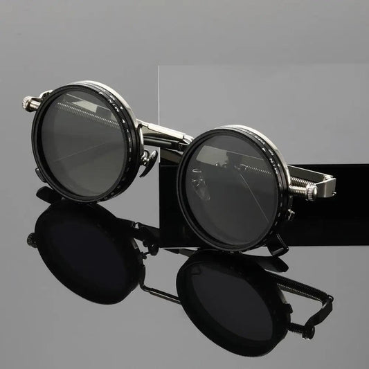 ND9 Anti-UV Sunglasses Round 9 Level Dimming Adjustable Dimming Sunglasses Retro with Glasse Case Outdoor Eyewear Fishing