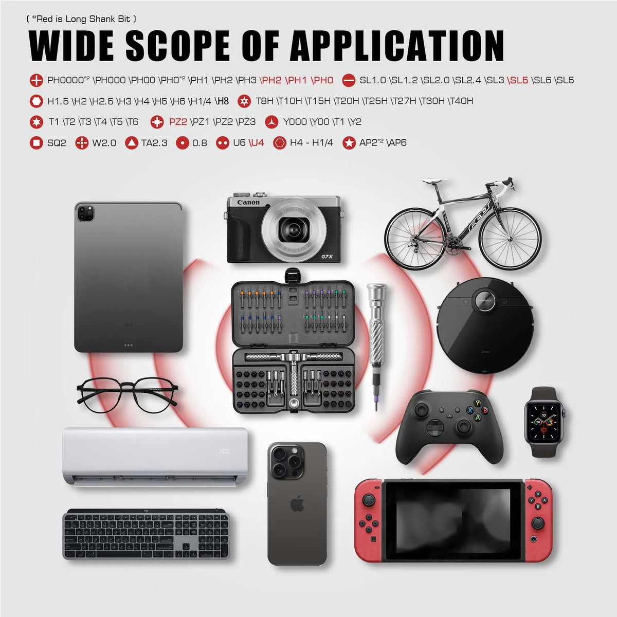 VMAN 66in1 Multifunction Ratchet Screwdriver Set Multi Magnetic Bits Mini Repair Tool Kit Household Tool For PC & Desk Etc.