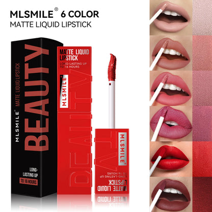 MLSMILE 6-Color Velvet Matte Lip Gloss – Long-Lasting & Waterproof