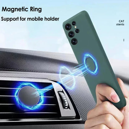 Liquid Silicone Ring Holder Case for Samsung Galaxy