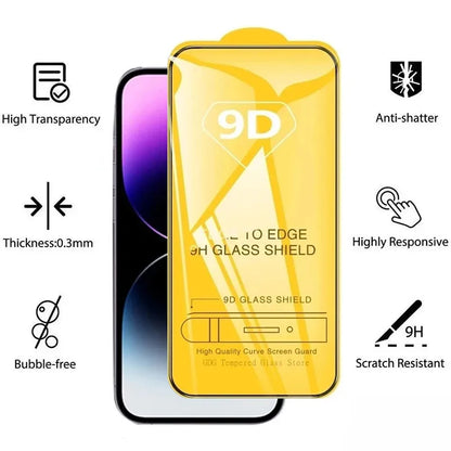 9D Screen Protectors Tempered Glass for iPhone 18 17 16 Pro Max 16e 15 14 13 12 11 Protective Glass for iPhone X XR XS 7 8 Plus
