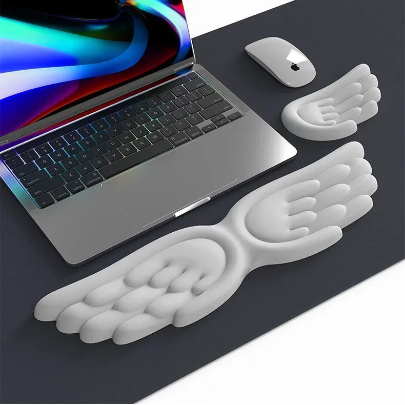 Mechanical Keyboard, Mouse, Wrist Rest, Computer Keyboard, Laptop, Angel Wing, Memory Foam, Mouse Pad Wrist Support - Urbizia