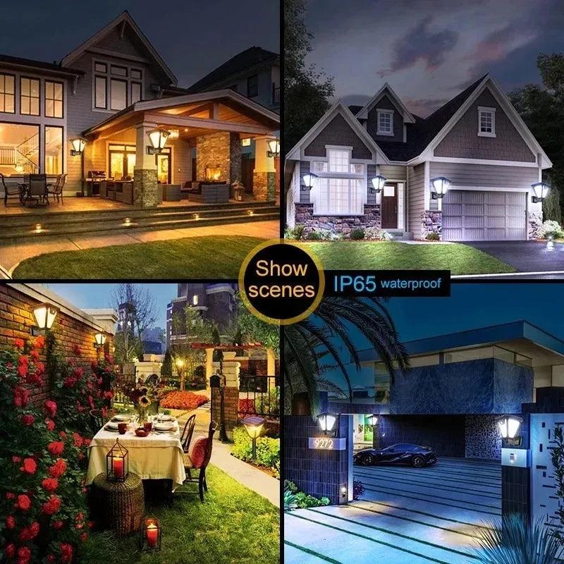 Solar Motion Sensor Light Outdoor LED Waterproof Lawn Street Garden Villa Porch Wall Mounted and Plug-in Dual-Purpose Camping