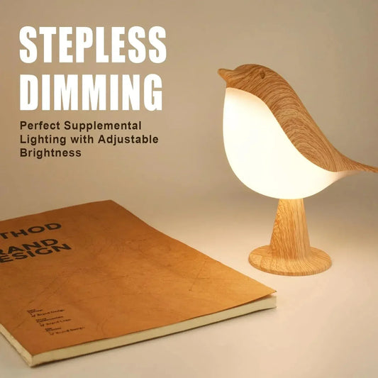 Small Desk Lamp, Bird Lamp Bedside Lamps with 3 Color Temperature and Touch Sensor,Cordless Lamp Kids Night Light - Urbizia