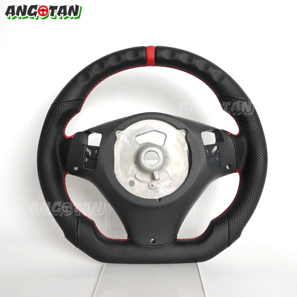 Full Leather Steering Wheel For BMW E90 E91 E92 E93 E89 328i 335i 325i 2005-2012 Steering Wheel Flat Bottom With Paddle Holes