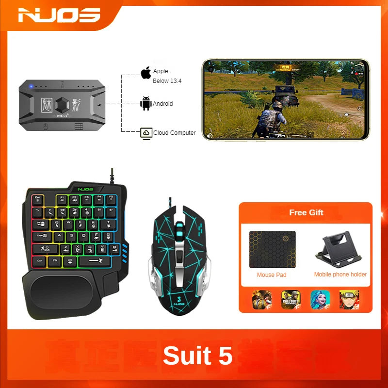 M1 Pro Mobile Phone Game Converter Gaming Keyboard Mouse Controller BT V5.0 Programmable Adapter Support IOS Android System