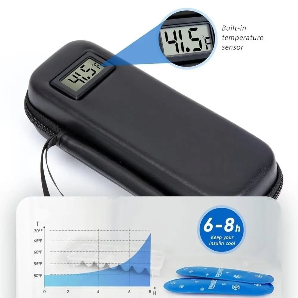 With Thermometer Display Insulin Cooler Travel Case Waterproof Thermal Insulated Refrigerated Medicine Organizer Bag