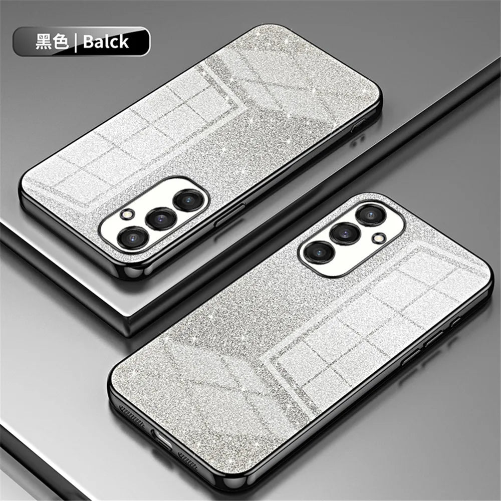 FLYKYLIN Luxury Gradient Glitter Bling Plating Case For Samsung Galaxy S24 S23 S21 Fe S22 Plus Ultra 5G Soft Silicone Back Cover