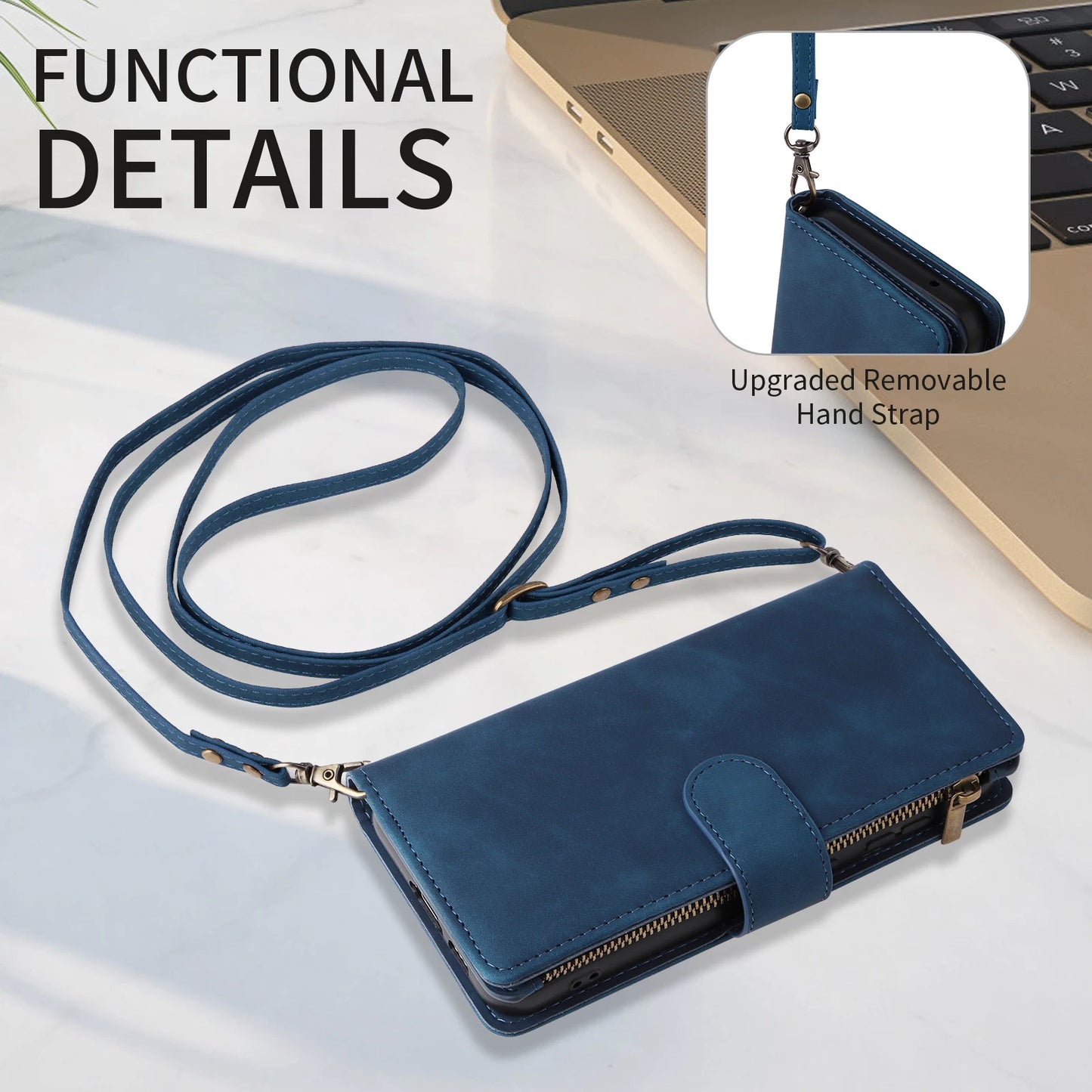 Zipper Crossbody Wallet Leather Case For Samsung Galaxy A56 A36 A26 A16 A06 A55 A35 A25 A07 A17 Flip Cover Multi-Functional Bags