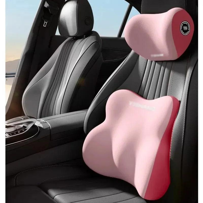 Memory Foam Car Neck Headrest and Lumbar Waist Support Pillow