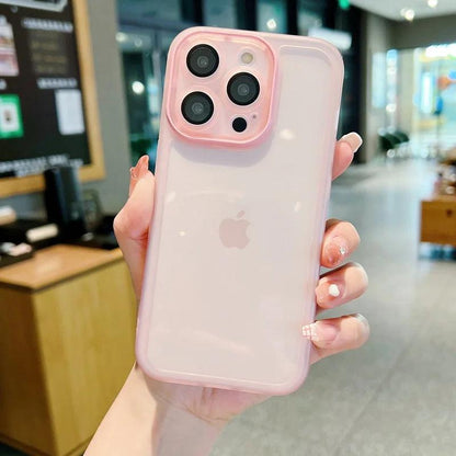 Clear Silicone Camera Protection Case for iPhone Series