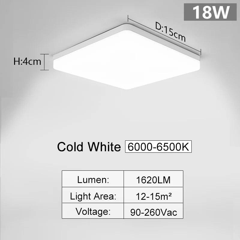 Square LED Ceiling Light 3 Colour Temperatures – 18W, 22W or 45W