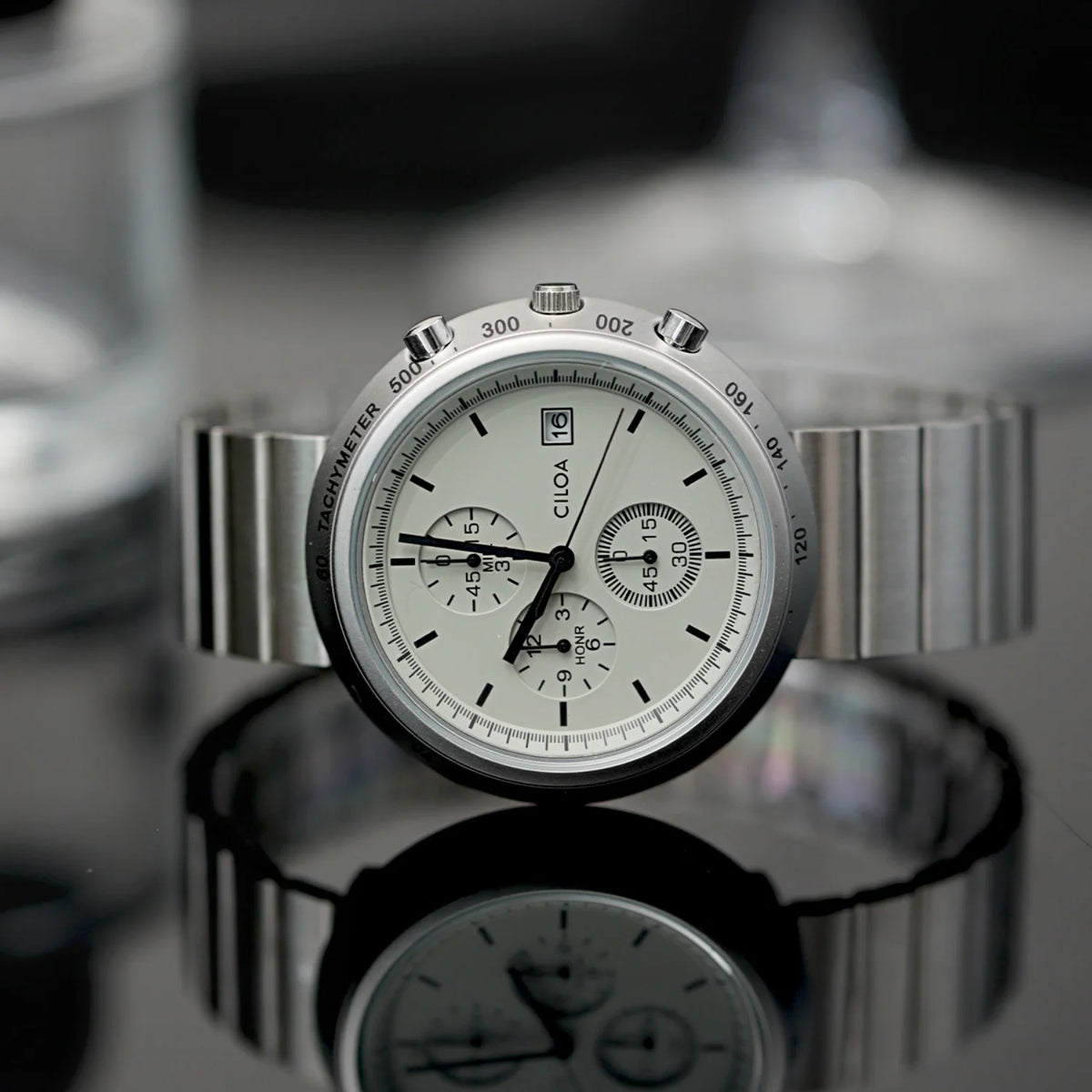 CILOA large dial high-end watch men's 2025 new round silver high-quality gift for boyfriend waterproof quartz watch