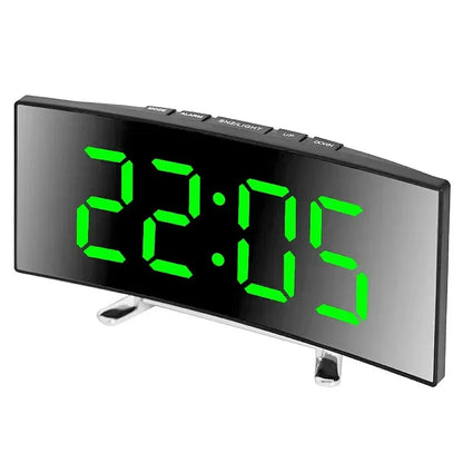 Electronic Alarm Clock Noiseless Design Digital LED Large Display Mirror Electronic Clock Digital Alarm Clock LED Mirror Clocks - Urbizia
