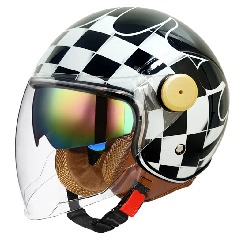 Sevs Open-Face Motorcycle Helmet with Visor