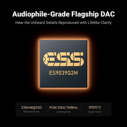 Fosi Audio DS3 DAC Amp Portable HIFI Headphone Amplifier XMOS XU316 DSD512 Dongle DAC 4.4mm Balanced/3.5mm Jack