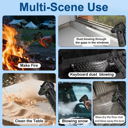 680000RPM 200W Cordless Turbo Air Duster 10000mAh Power Bank LED Light 4 Gears Stepless Blow & Vacuum for Car PC Home Camping