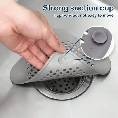 Silicone Hair Catcher with Suction Cup – Square Shower & Sink Drain Cover