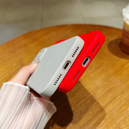 for iPhone 17 Pro Max 17 Air Case Magnetic Cover Mag-safe Liquid Silicone Lining All-round Camera ProtectPlease note phone model