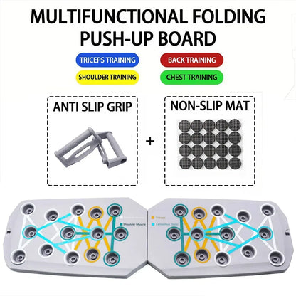 Push-up Board Set Portable Multifunctional Push-up Bar Foldable Fitness Equipment For Chest Abdomen Arms/Back Training - Urbizia
