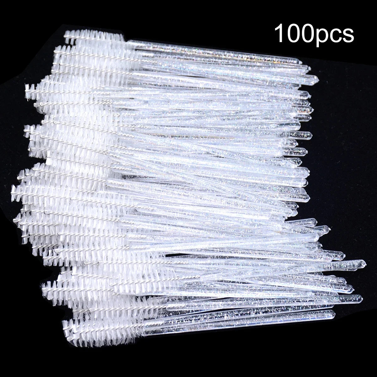 100pcs Disposable Eyelash Brushes – Spoolies & Mascara Wands