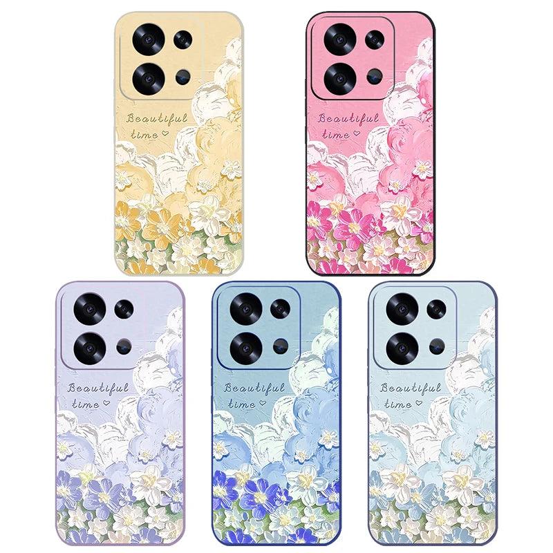 Floral Lanyard Soft TPU Case for Xiaomi Redmi & Poco Series