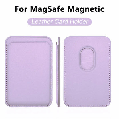 Leather Card Wallet Cover Phone Card Holder for MagSafe Magnetic Case Suitable for All iPhone for MagSafe Card Phone Back Bag