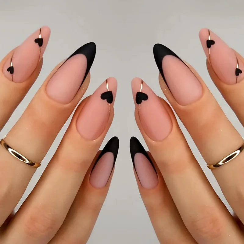 Black Cool Fake Nails – Halloween Bat Press on Nails