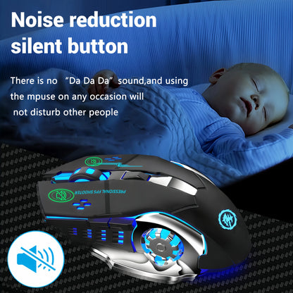 2.4G Wireless Mouse Bluetooth Mouse RGB Backlit Gaming Mouse Rechargeable Mice Silent Mouse 3600 DPI Mouse for Macbook Laptop