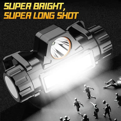 Outdoor Headlights with Long Battery Life and Strong Light LED Night Fishing Charging Head Mounted Magnetic Flashlight - Urbizia