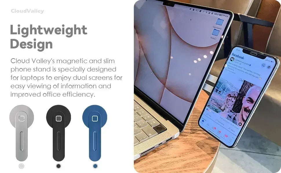 Magnetic Laptop Phone Holder – Slim & Foldable Monitor Mount - Urbizia