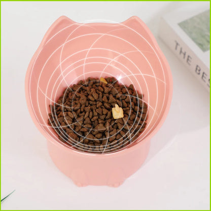 New cat bowl with long ears and high feet bowl with cat and dog neck protection and anti-overturning plastic raised pet bowl