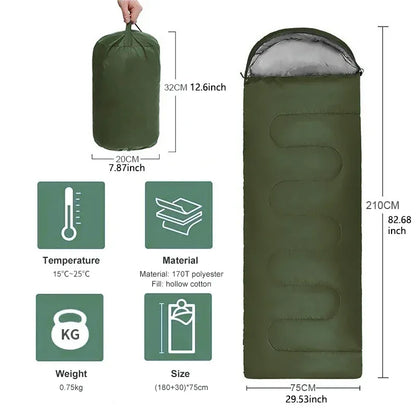 Camping Sleeping Bag Ultralight Waterproof 4 Season Warm Envelope Backpacking Sleeping Bags for Outdoor Traveling Hiking