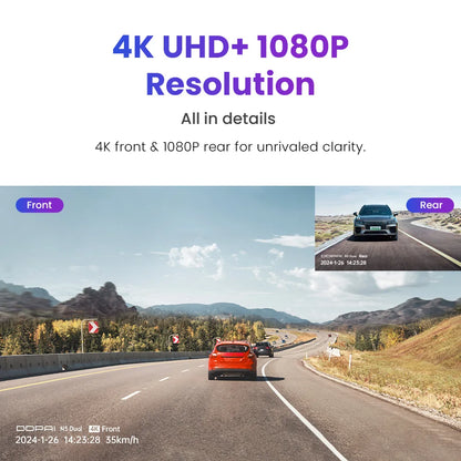 DDPAI N5 Dual 4K HDR Dash Cam Front Rear AI NightVIS Camera WiFi 6 GPS ADAS Voice Control 24H Parking Mode Car DVR