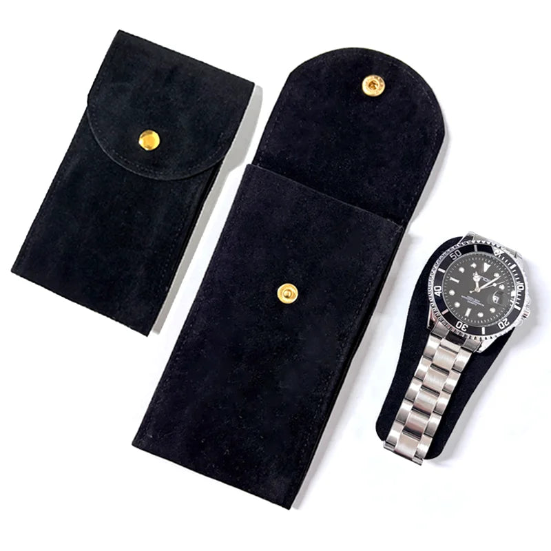 Embers Watch Bag Blue Black Flannelette Gift Bag Travel Storage Case Durable Portable Watch Dust Protection Case