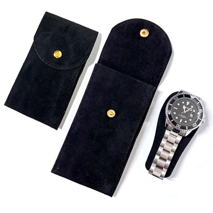 Embers Watch Bag Blue Black Flannelette Gift Bag Travel Storage Case Durable Portable Watch Dust Protection Case