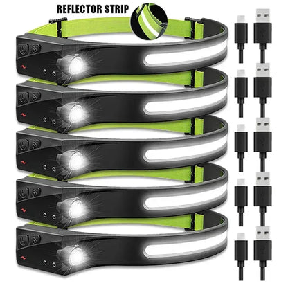 Rechargeable LED Sensor Headlamp with 5 Lighting Modes – Outdoor, Fishing - Urbizia