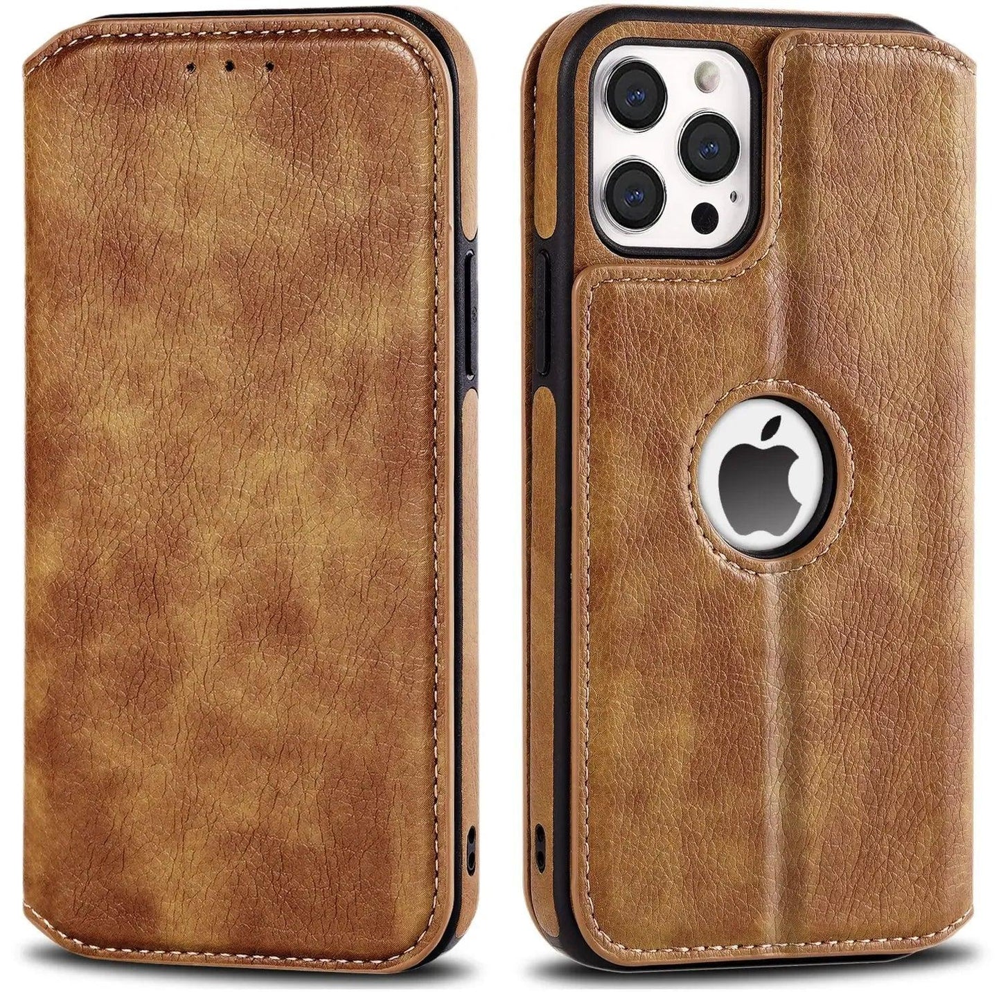 iPhone RFID Blocking Leather Wallet Case – Magnetic Flip