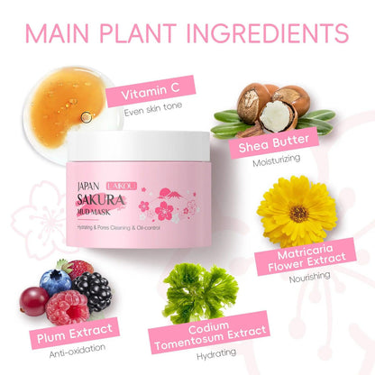 Sakura Clay Mask for Deep Cleansing & Oil Control