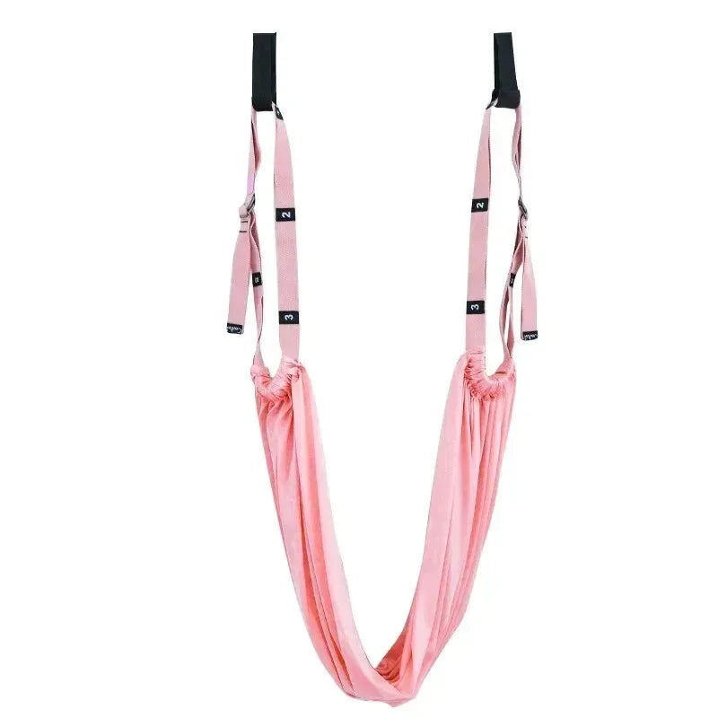 Adjustable Aerial Yoga Strap Elastic Stretch Door Hanging Yoga Belts Hammock Swing Fitness Handstand Rope Training Device Women - Urbizia