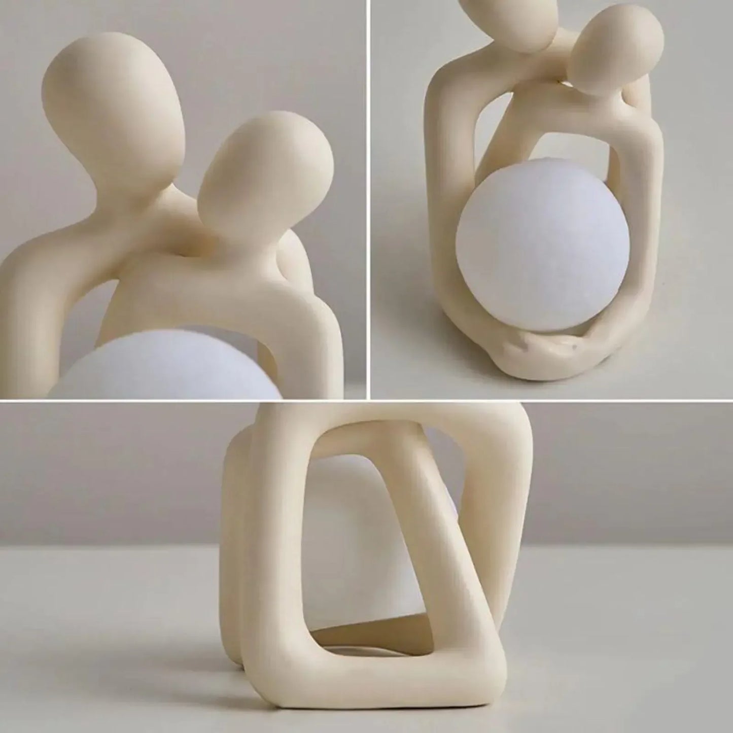 Heartwarming Loving Couple Resin Statue - A Timeless Modern Home Decor Accent for Bookshelves, Office Desks, and Nightstands - Urbizia