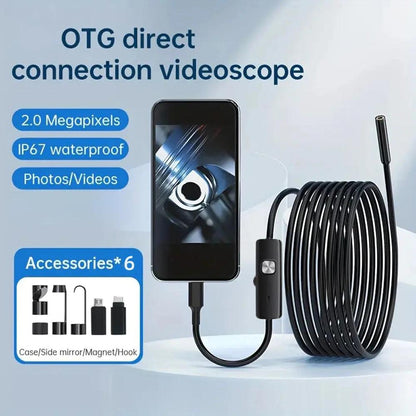 HD1920P Endoscope Inspection  Camera Type-C Mini Inspection Camera IP67  Car Sewer Pipeline Borescope for Android IOS iphone