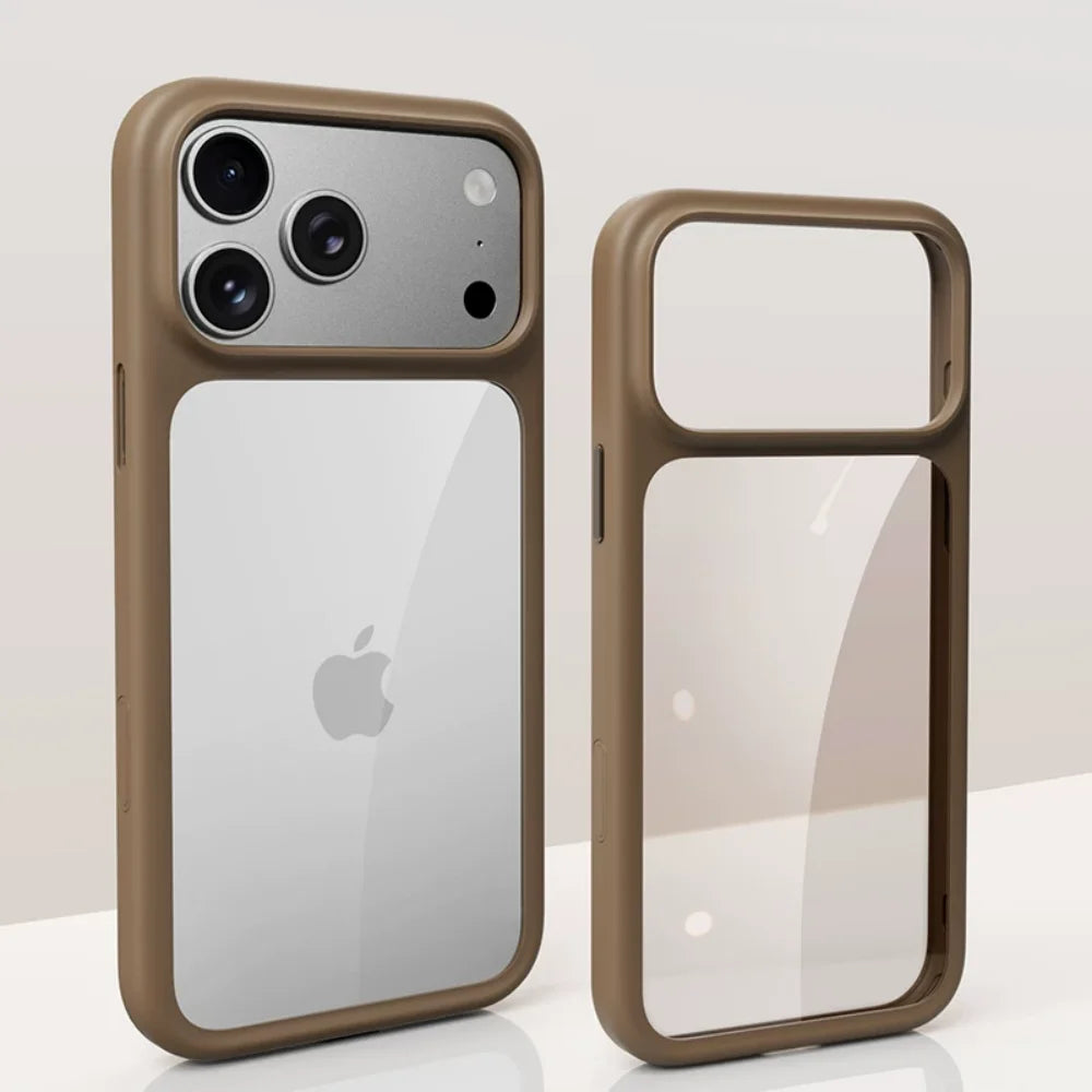 Smart Camera Touch Button Crystal Clear Blackplate Phone Case For iPhone 18 17 Pro Max 18Pro Soft Silicone Edge Shockproof Cover