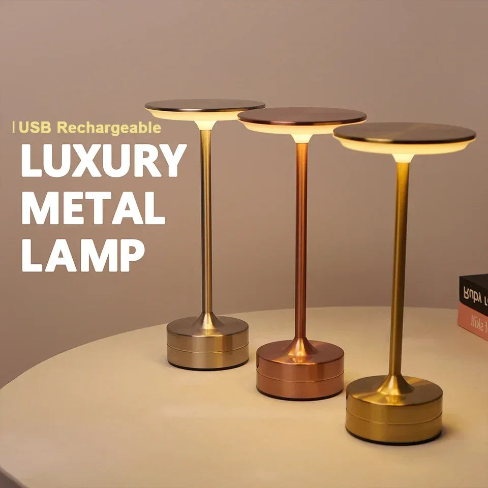 LED Table Lamp Touch Sensor Night Light USB Rechargeable Portable Bedroom Night Light Wireless Reading Lamp Restaurant Hotel Bar - Urbizia
