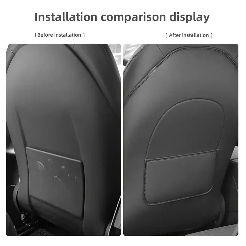 Car Seat Back Protective Mat For Tesla Model 3 / Y Full Seat Anti Kick Pad Leather Anti Scratch Protector Mats Car Accessories - Urbizia
