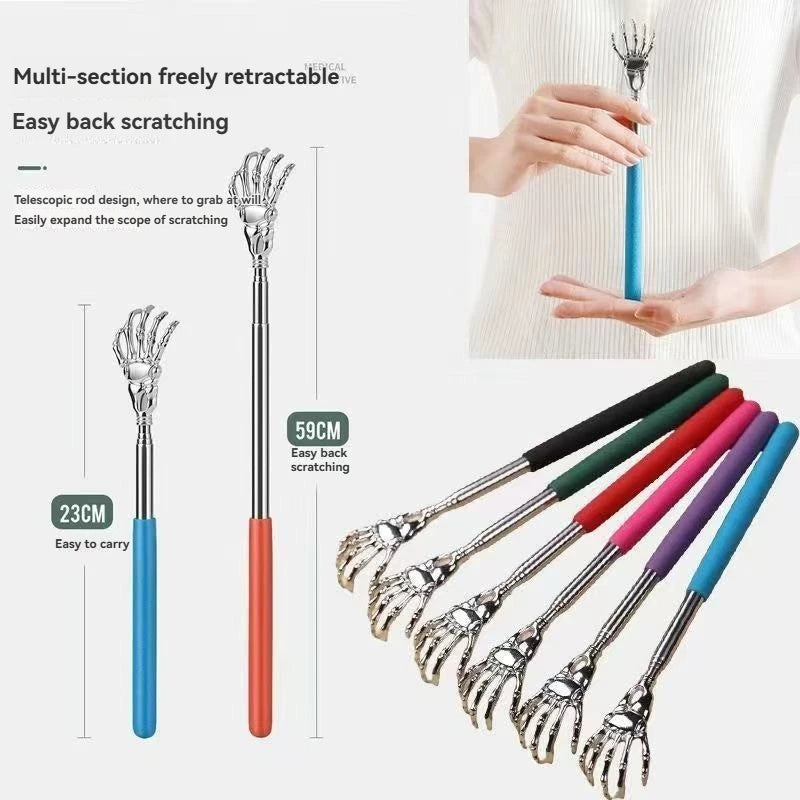 Portable Extendable Back Scratcher Stainless Steel Telescoping Back Scratcher for Both Human and Pets Extendable Back Massager