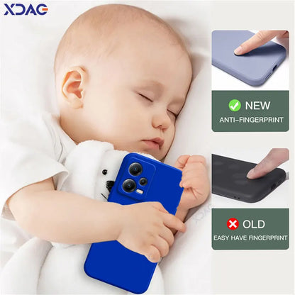 Luxury Double Liner Phone Case for Xiaomi POCO X5 Pro 5G Square Liquid Silicone Back Cover POCOX5 X5Pro 360 Soft Shockproof Bags