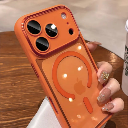 Luxury Shockproof Armor Bumper Clear Magnetic Case For iPhone 18 17 16 15 14 13 12 Pro Max For Magsafe Shockproof Hybrid Cover