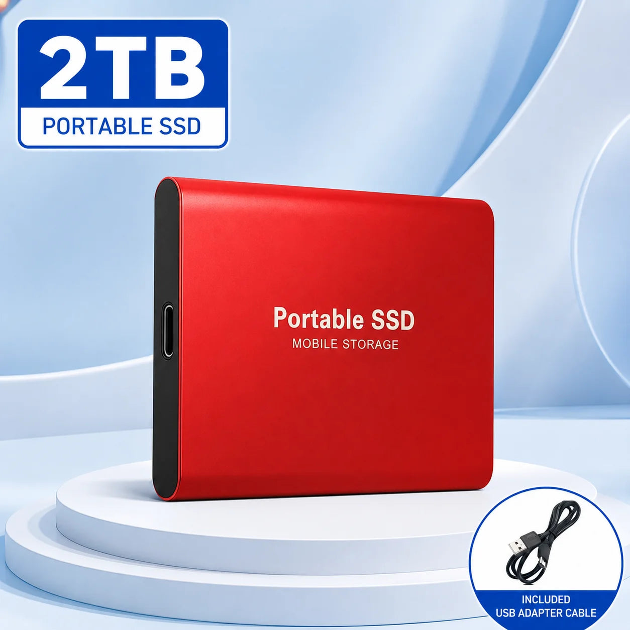 Portable External SSD – USB 3.0 & Type-C Storage Drive