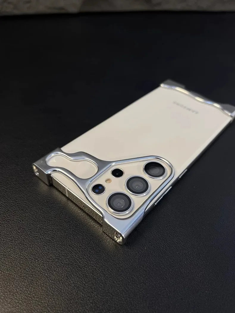 Aluminum Alloy Bumper Phone Shell For Samsung Galaxy S23 S24 S25 S26 Ultra Plus With Lens Film Metal Corner Pad Shockproof Cover